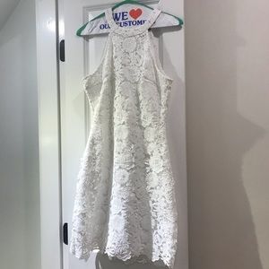 White lace mini dress